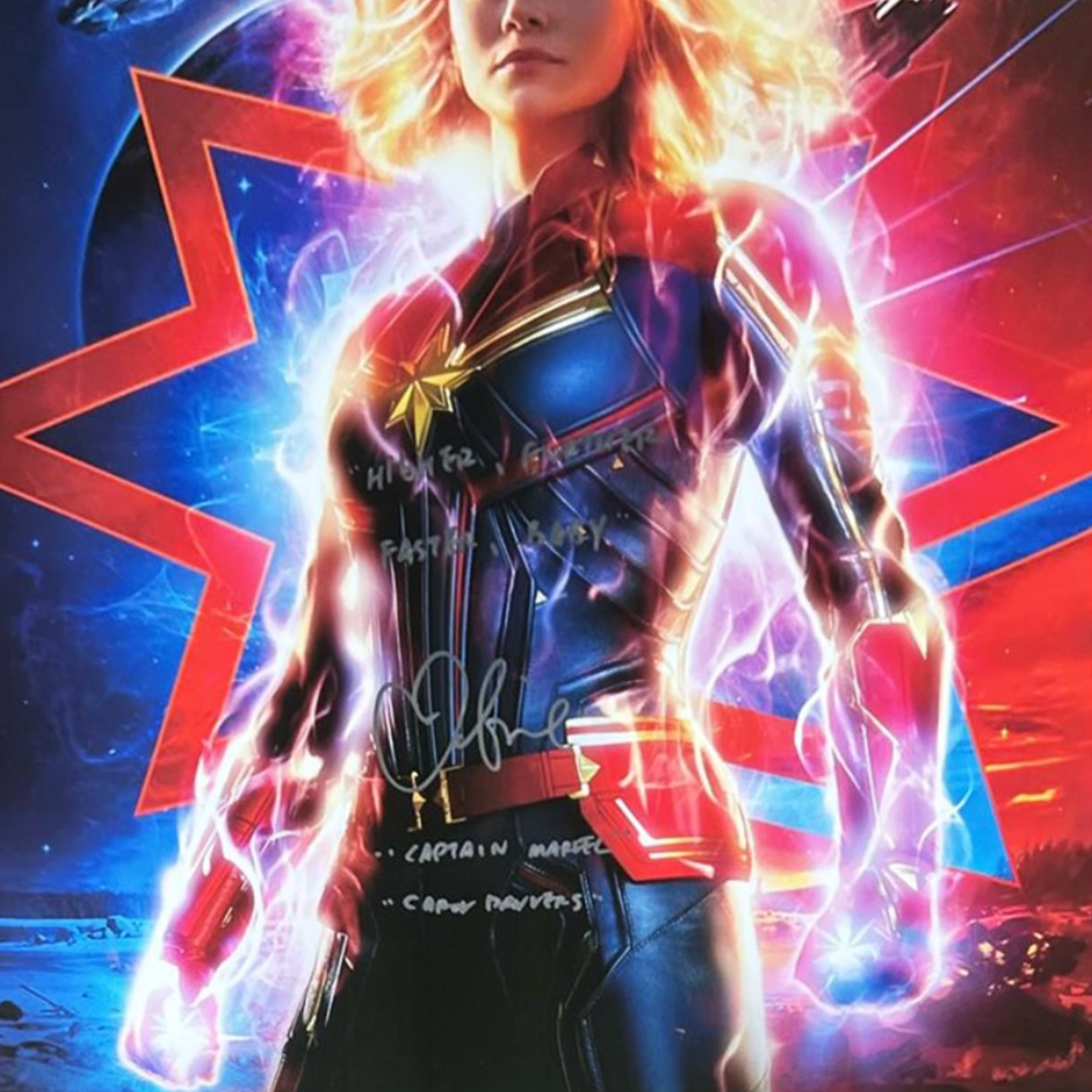 Signed Poster Captain Marvel 2019 - Brie Larson