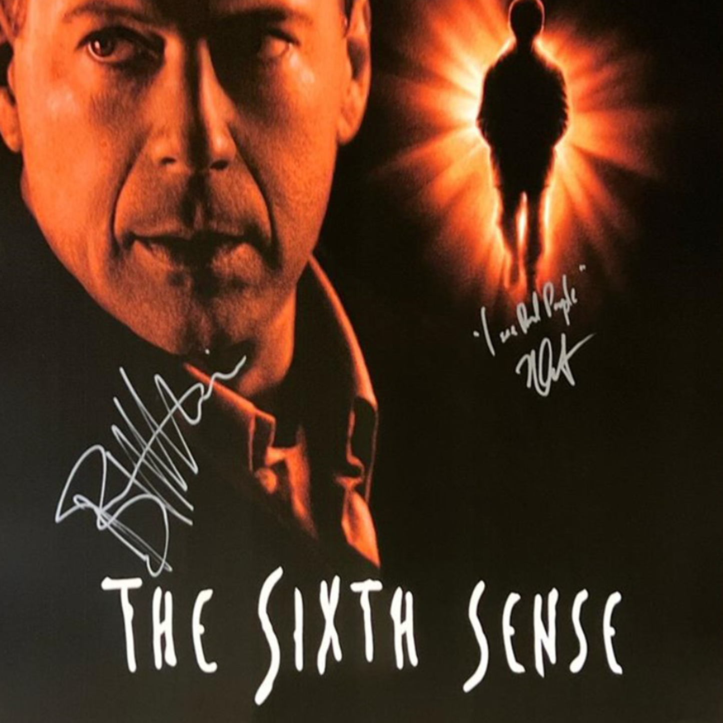 Signed Poster The Sixth Sense 1999 - Bruce Willis, Haley Joel Osment