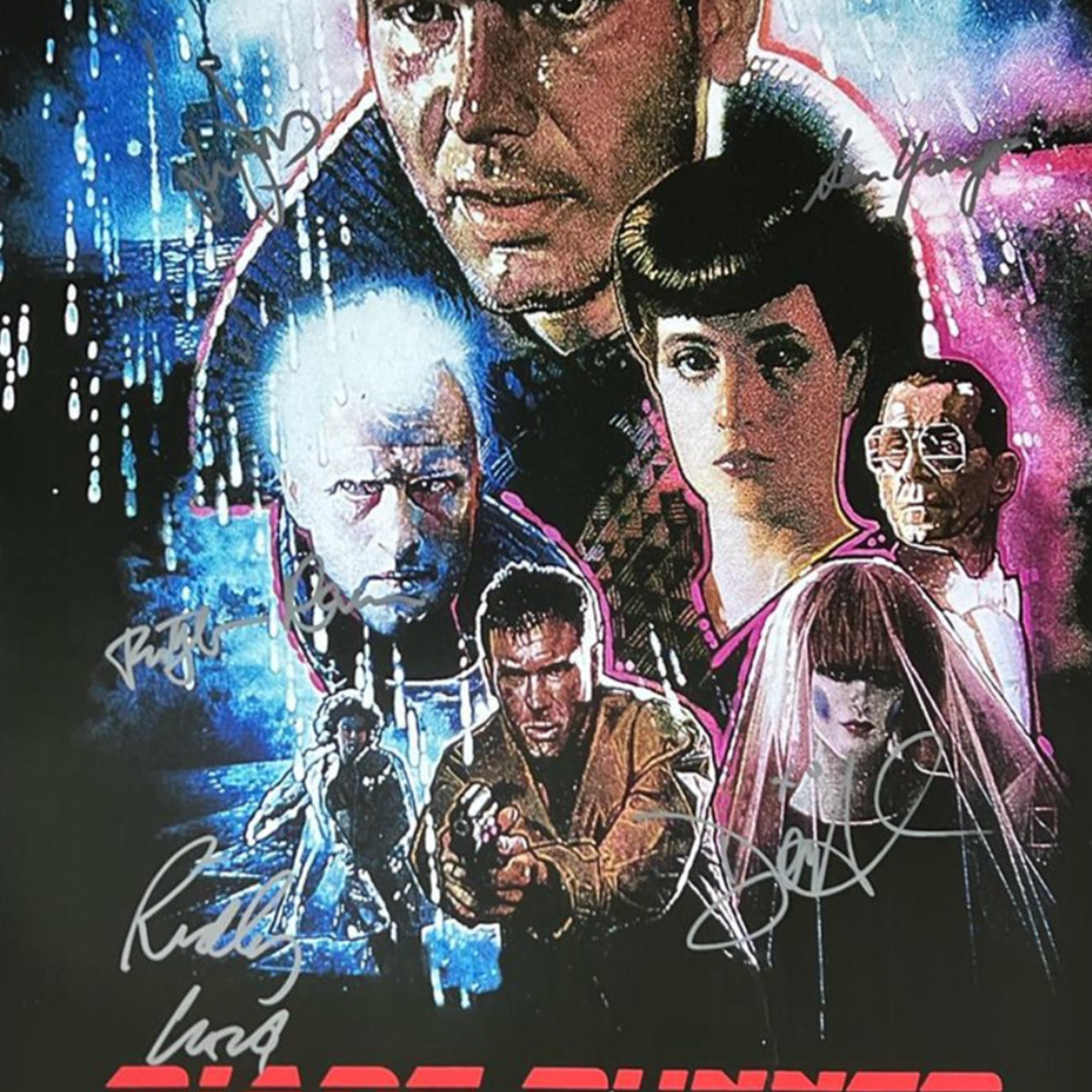 Signed Poster Blade runner 1982 - Harrison Ford, Sean Young, Daryl Hannah, Rutger Hauer