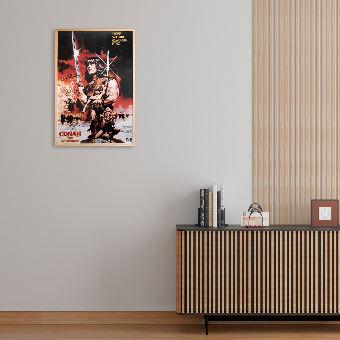 Lot 53: Signed Poster Conan the Barbarian 1982 - Arnold Schwarzenegger, Sandahl Bergman, James Earl Jones