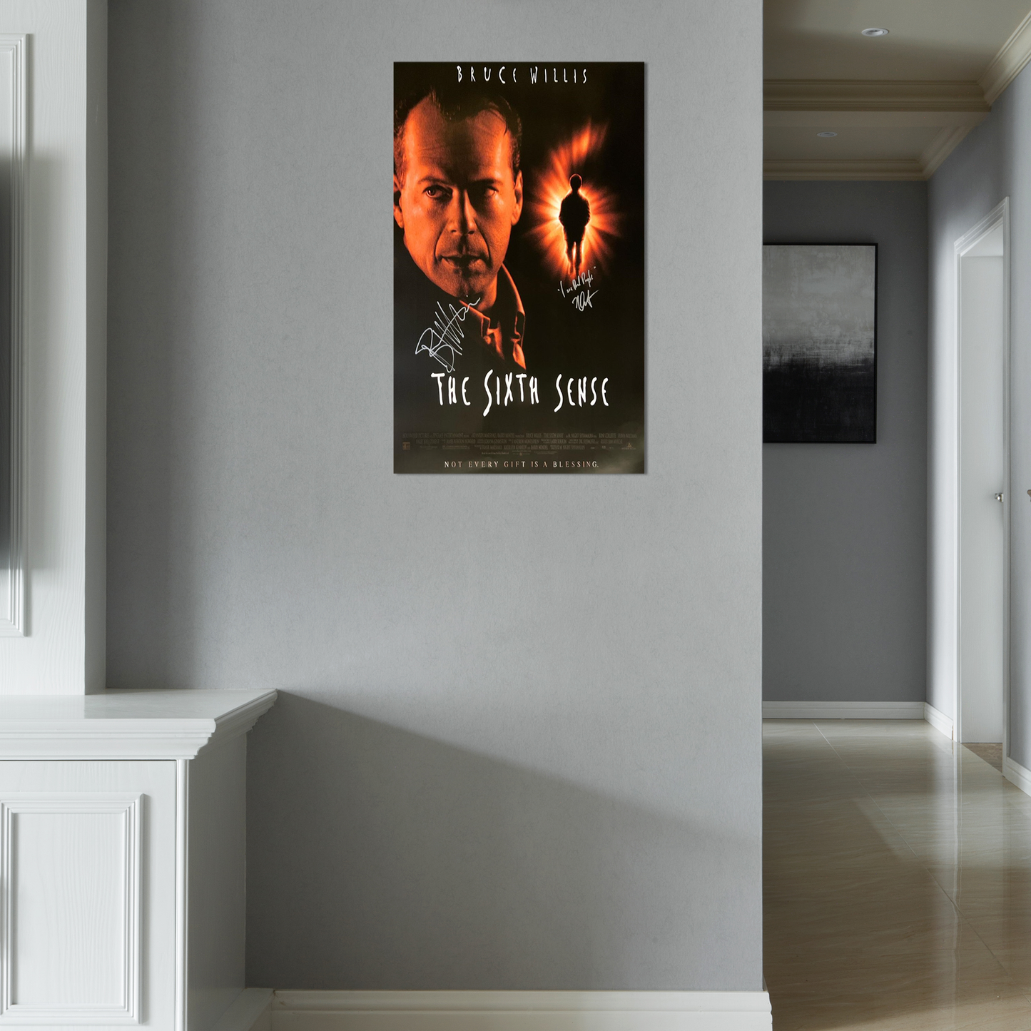 Lot 58: Signed Poster The Sixth Sense 1999 - Bruce Willis, Haley Joel Osment