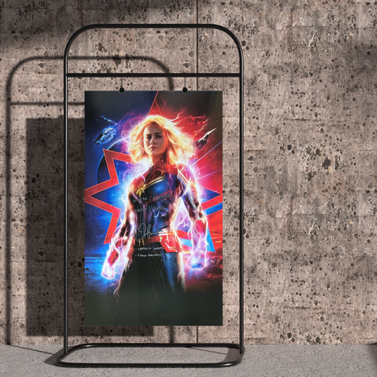 Signed Poster Captain Marvel 2019 - Brie Larson