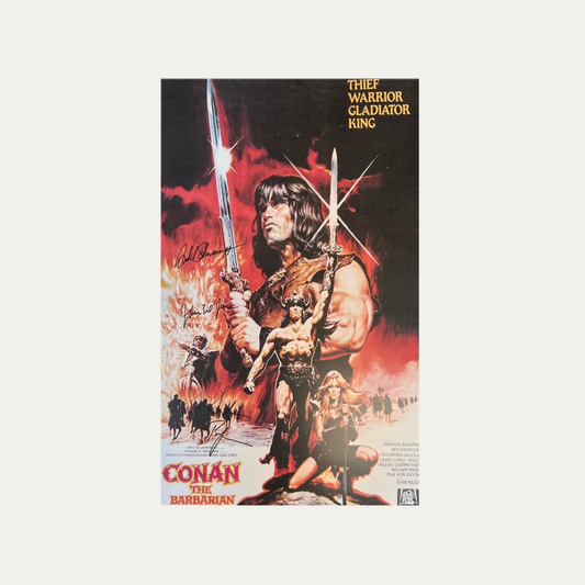 Signed Poster Conan the Barbarian 1982 - Arnold Schwarzenegger, Sandahl Bergman, James Earl Jones