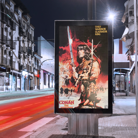 Signed Poster Conan the Barbarian 1982 - Arnold Schwarzenegger, Sandahl Bergman, James Earl Jones