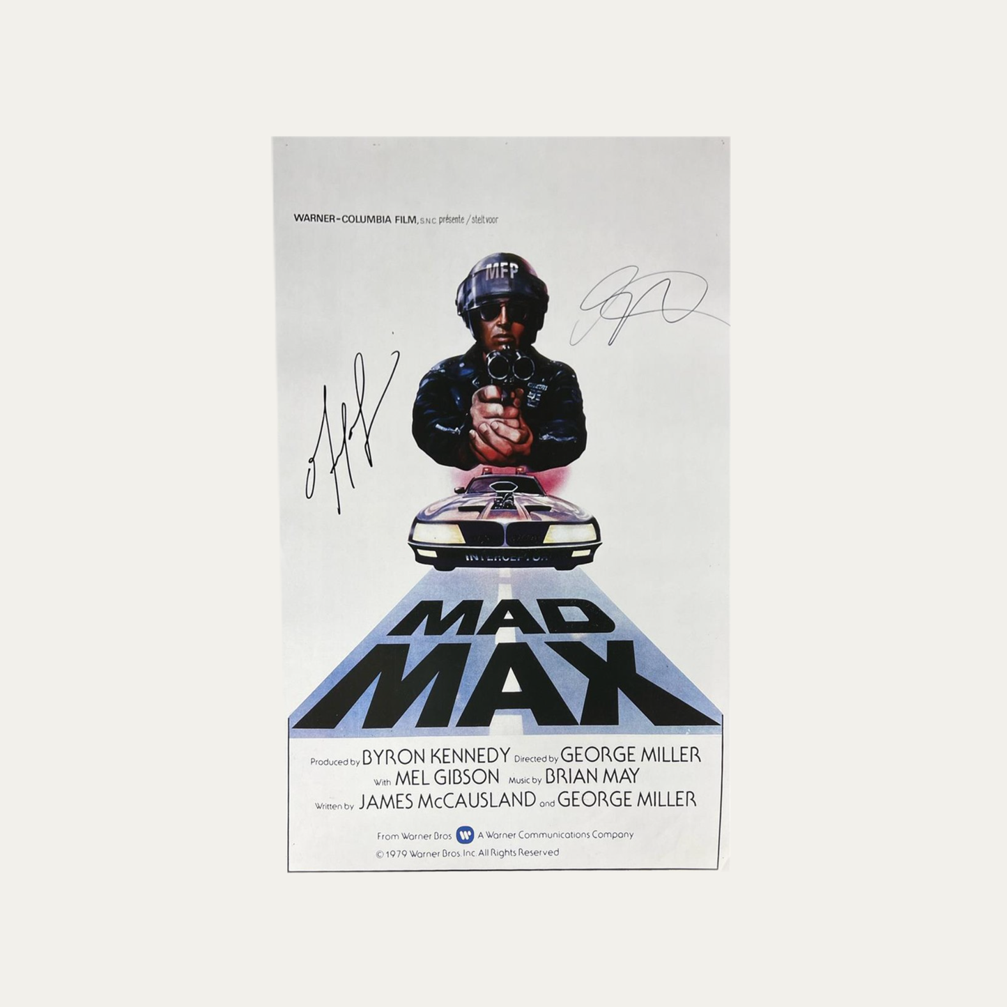 Signed Poster Mad Max 1979 - Mel Gibson