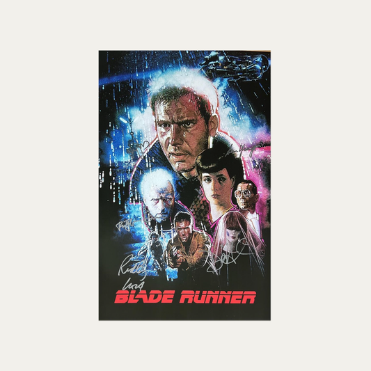 Signed Poster Blade runner 1982 - Harrison Ford, Sean Young, Daryl Hannah, Rutger Hauer