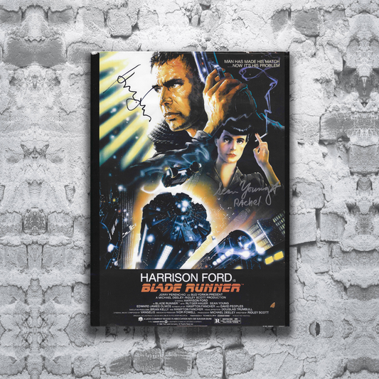 Signed Poster Blade runner 1982 - Harrison Ford, Sean Young