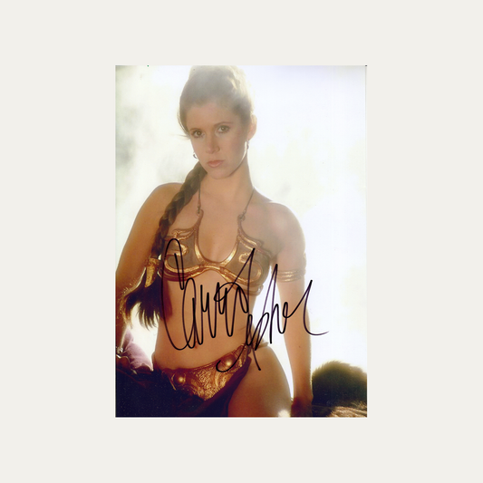 Lote 02: Fotografía firmada de la Trilogía de Star Wars de 1983 - Carrie Fisher