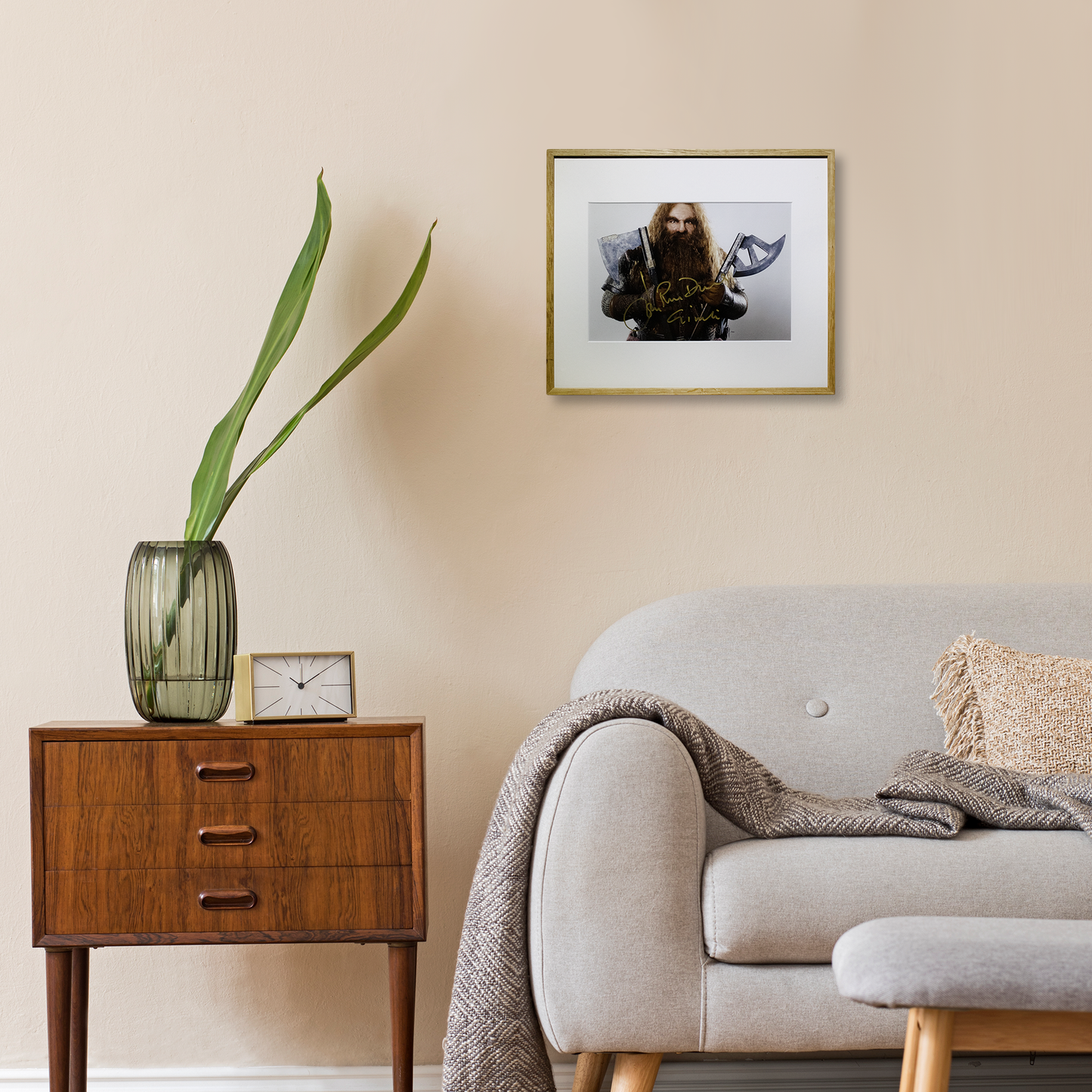 Lote 03: Fotografía firmada de El Señor de los Anillos 2001 - John Rhys-Davies