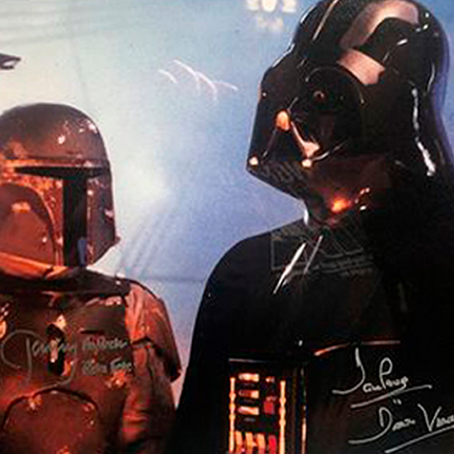 Lote 06: Fotografía firmada de Star Wars: Episodio V - El Imperio Contraataca (1980) - David Prowse y Boba Fet