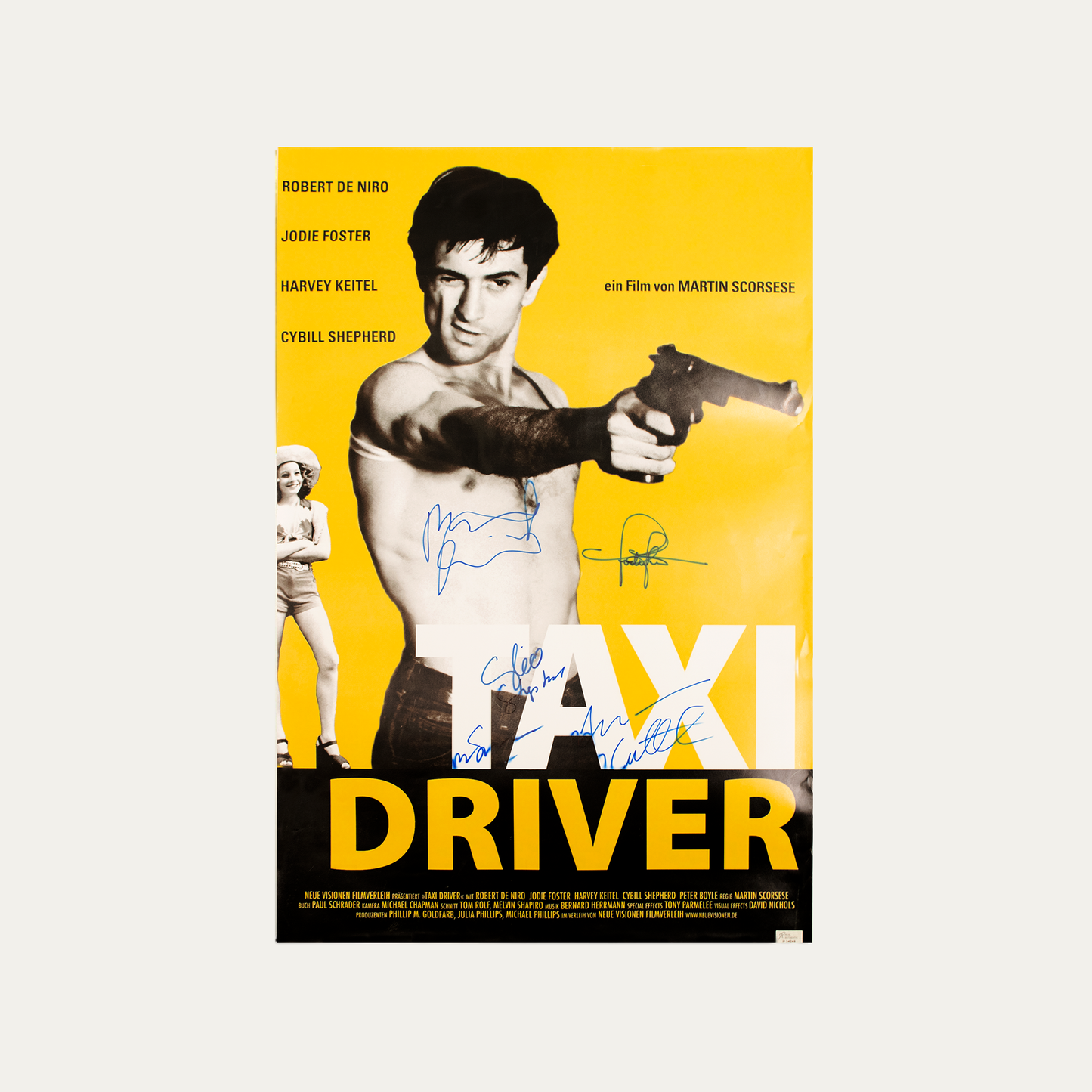 Lote 48: Póster firmado de Taxi Driver (1976) - Robert De Nir, Jodie Foster