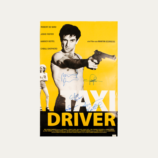 Lote 48: Póster firmado de Taxi Driver (1976) - Robert De Nir, Jodie Foster