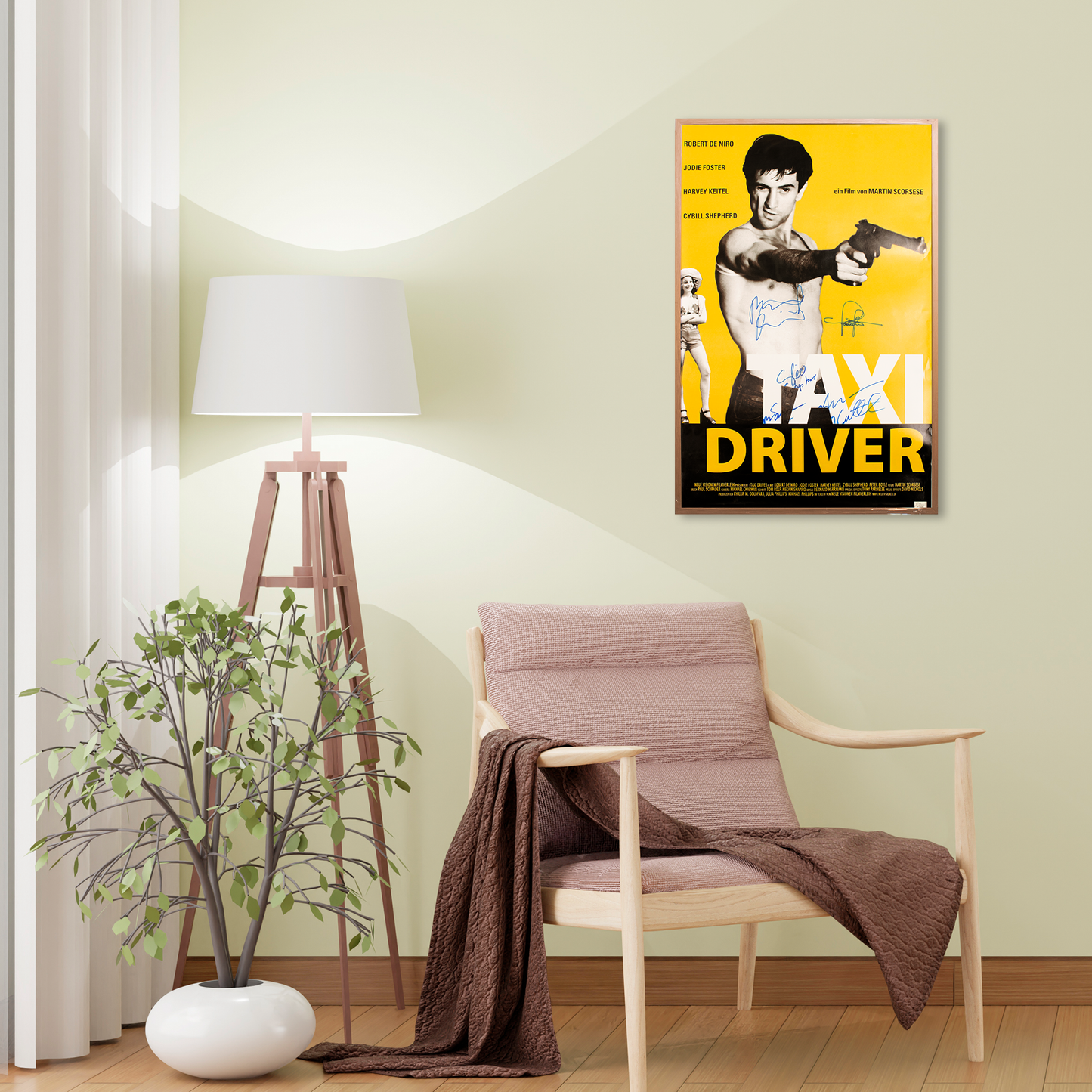 Lote 48: Póster firmado de Taxi Driver (1976) - Robert De Nir, Jodie Foster