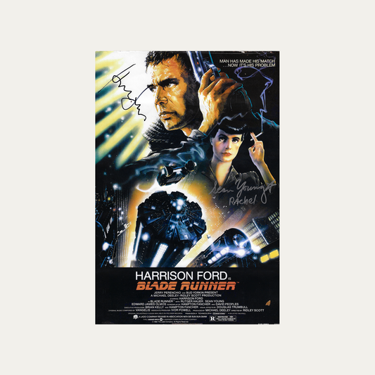 Lote 52: Póster firmado de Blade Runner (1982) - Harrison Ford, Sean Young