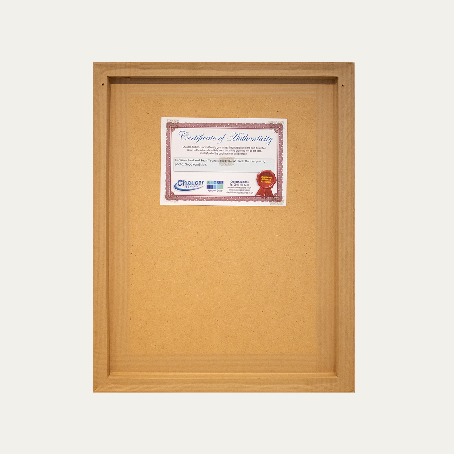 Lote 52: Póster firmado de Blade Runner (1982) - Harrison Ford, Sean Young