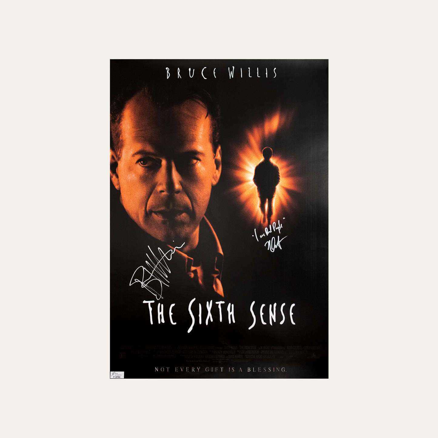 Lot 58: Signed Poster The Sixth Sense 1999 - Bruce Willis, Haley Joel Osment