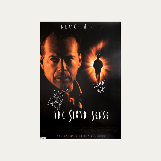 Lote 58: Póster firmado de El sexto sentido (1999) - Bruce Willis, Haley Joel Osment