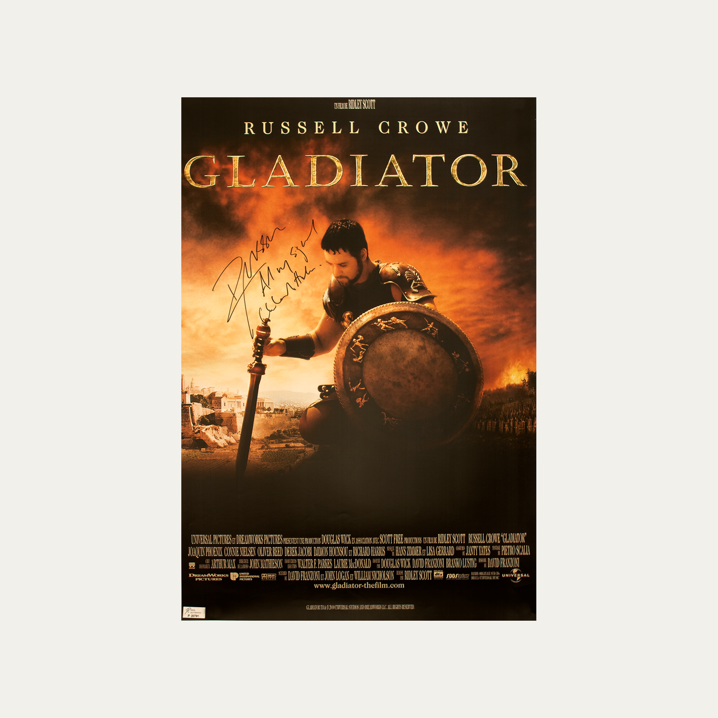 Lote 60: Póster firmado de Gladiator 2000 - Russell Crowe