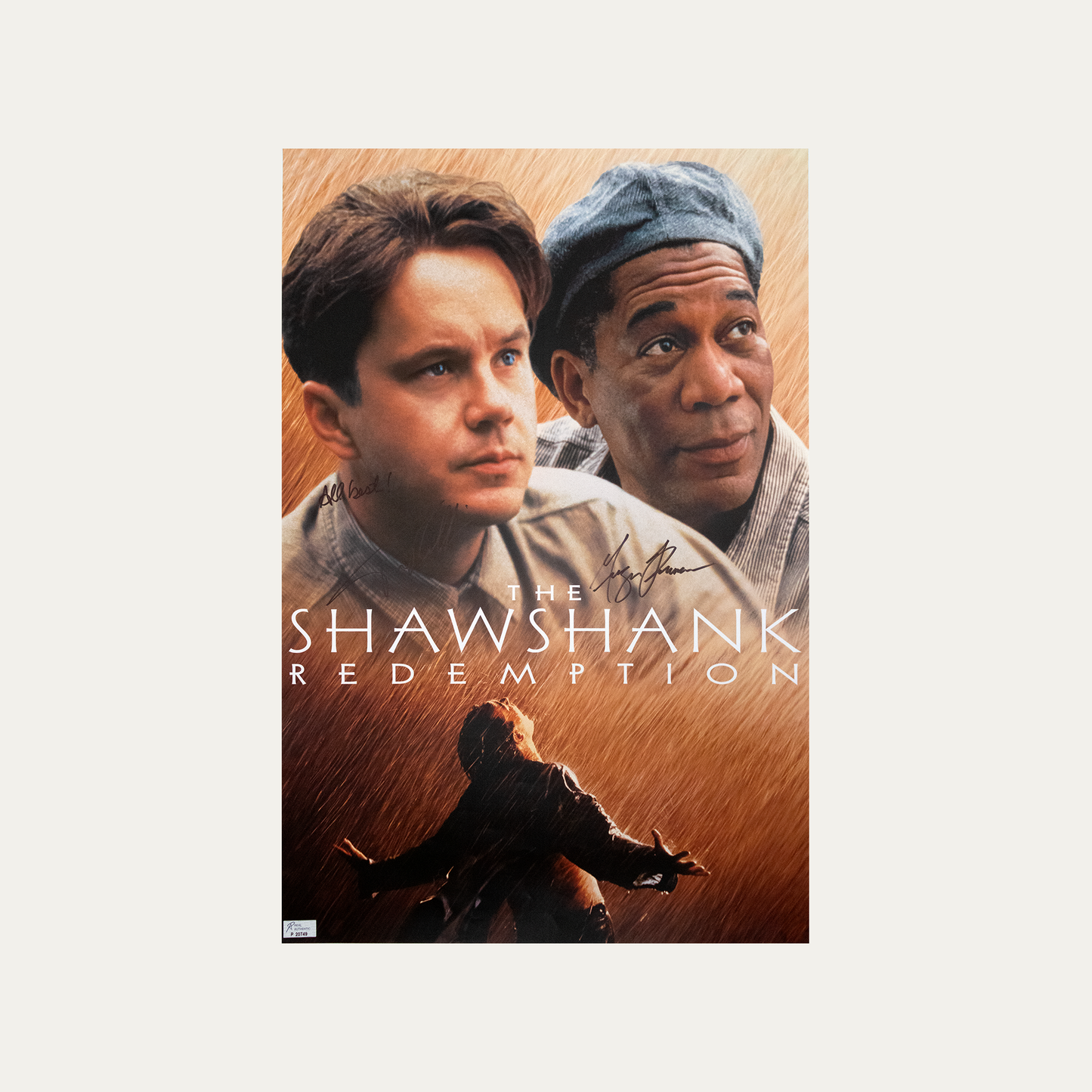 Lote 61: Póster firmado de la película "Life Sentence" (1994) - Tim Robbins, Morgan Freeman