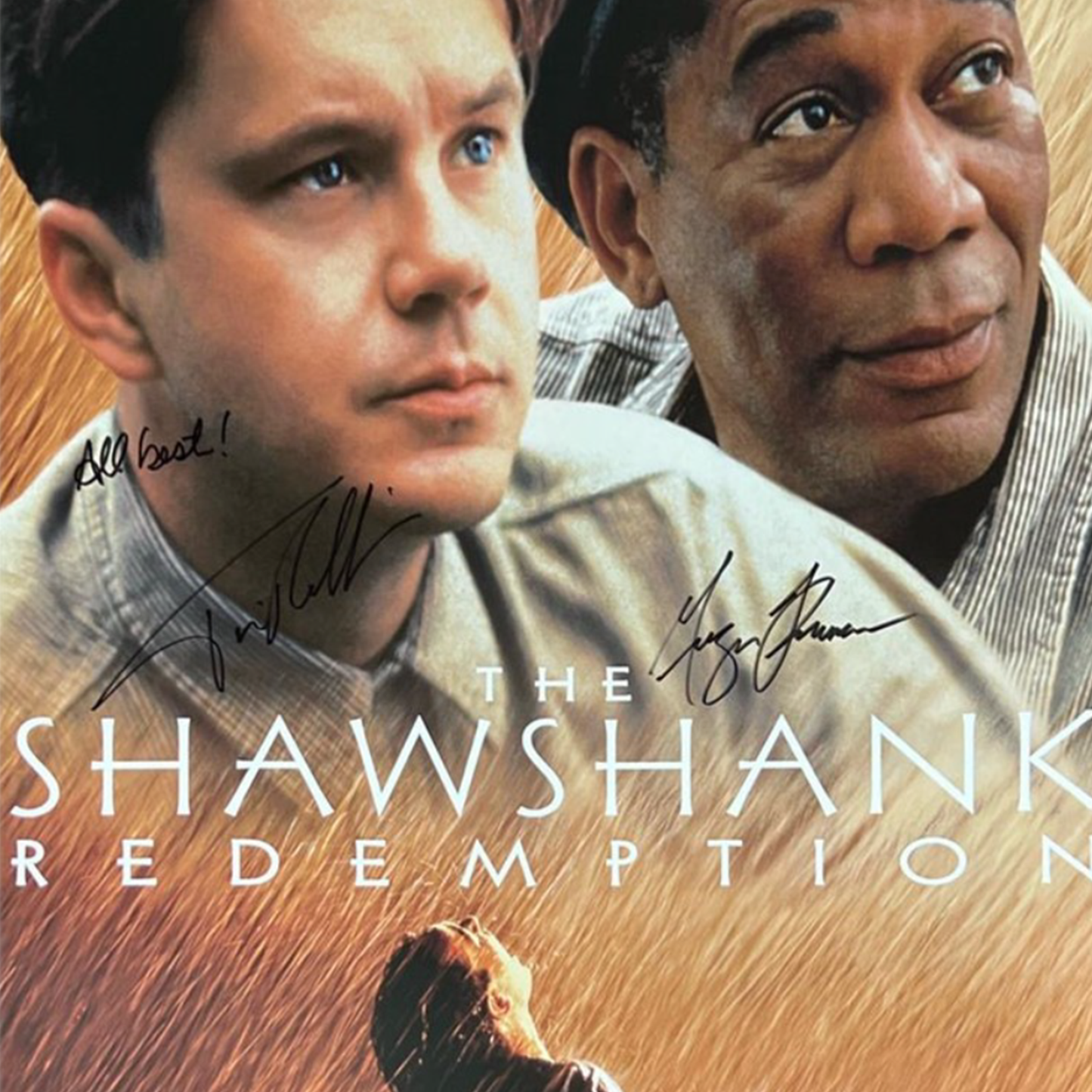 Lote 61: Póster firmado de la película "Life Sentence" (1994) - Tim Robbins, Morgan Freeman