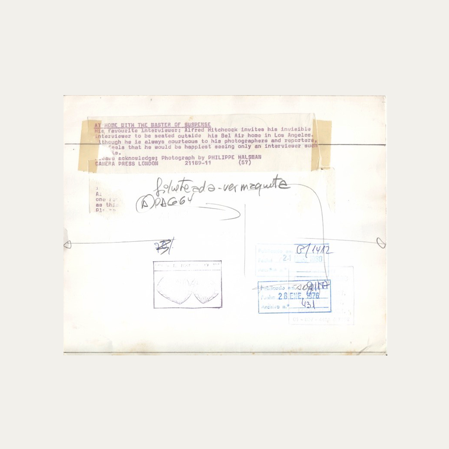 Lot 29: Photo Casa Bel Air, Los Angeles 1976 - Alfred Hitchcock