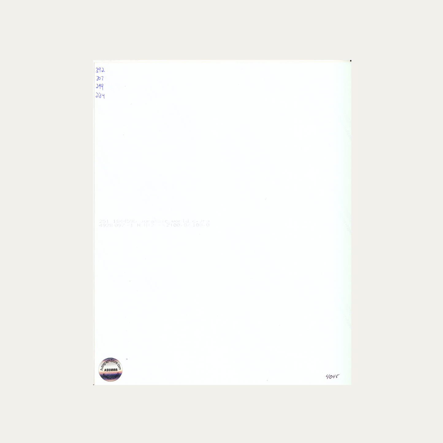 Lote 40: Fotografía firmada de Jurassic World 2015 - Bryce Dallas Howard y Chris Prao